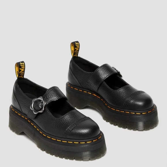 Dr. Martens Addina Flower Buckle Leather Platform Mary Jane Shoes - Picture 7 of 12